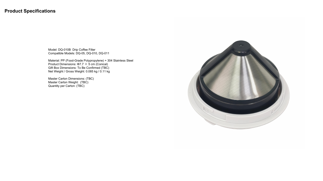 DQ-010B Drip Coffee Filter portable coffee product